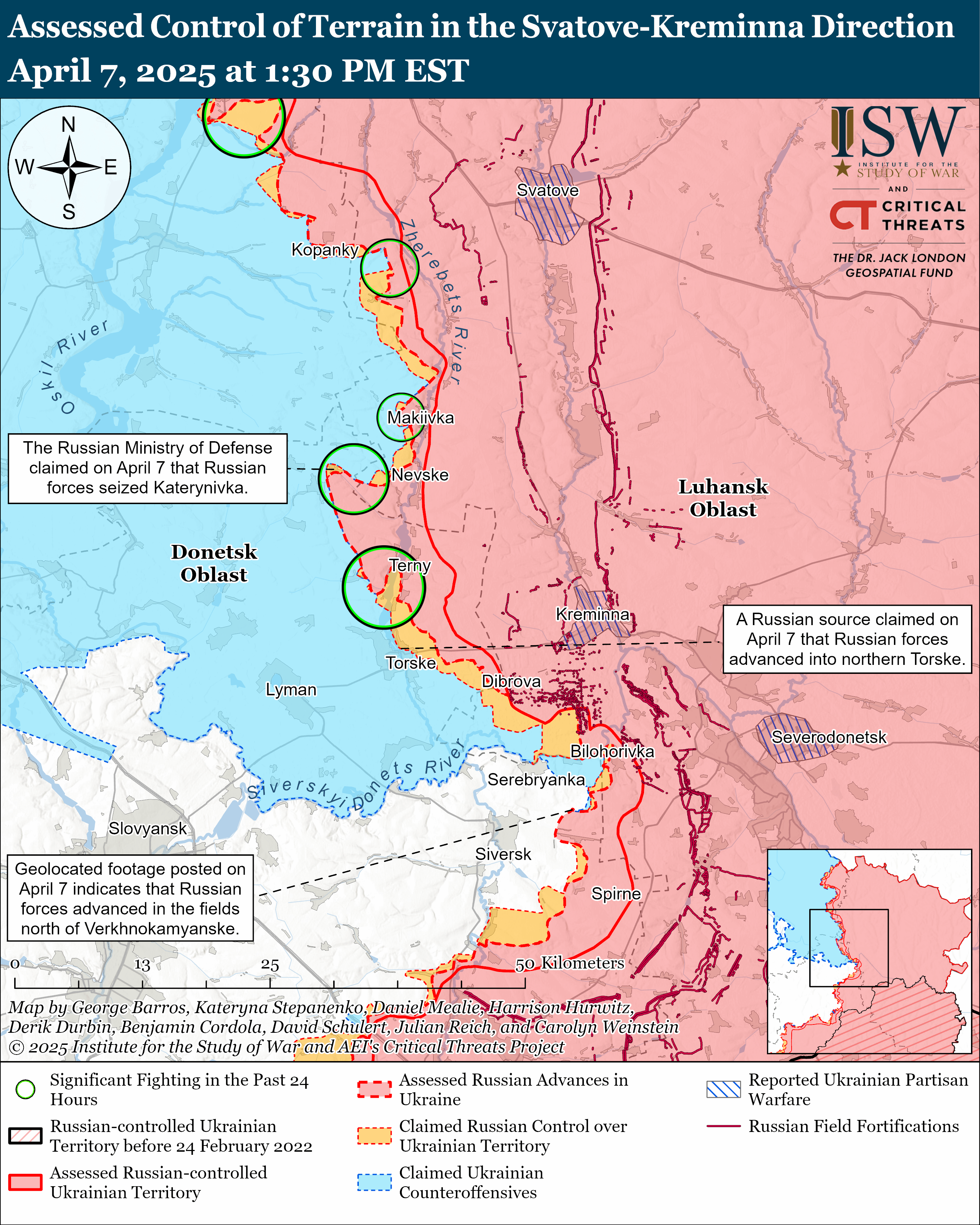 Росіяни знову просунулися на кількох напрямках фронту: карти ISW